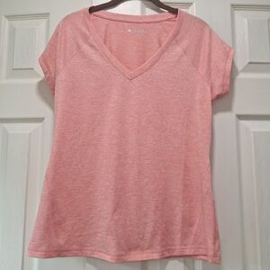 Ideology Pink V-Neck Activewear Shirt - Size M